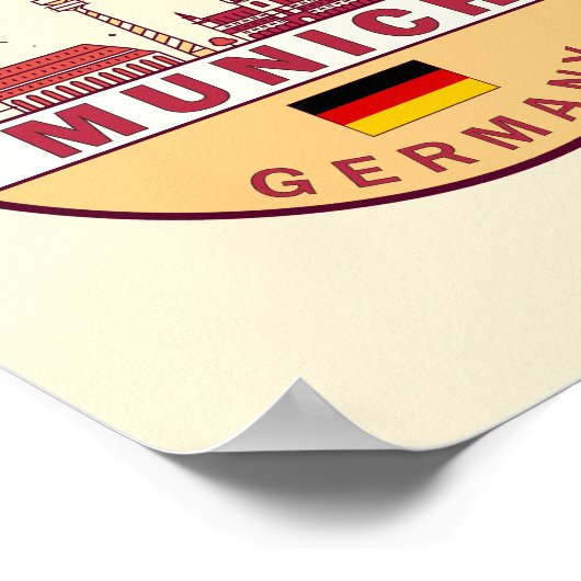 Münchener Skyline-Emblem Poster (Ecke)