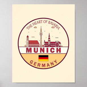 Münchener Skyline-Emblem Poster