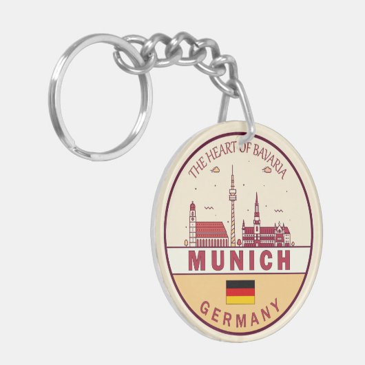 Münchener Skyline-Emblem Schlüsselanhänger (Vorderseite links)