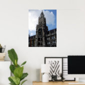 Münchener Uhrturm Marienplatz, S Cyr Poster (Heimbüro)