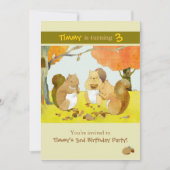 Munching Squirrels Kindergeburtstag Party Einladung (Vorderseite)