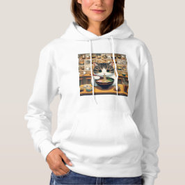 Munchkin Cat Eating Ramen Hoodie