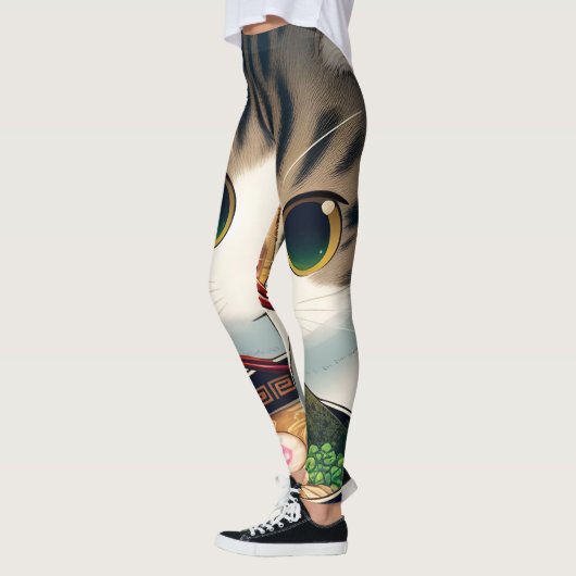 Munchkin Cat Eating Ramen Leggings (Links)