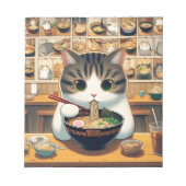 Munchkin Cat Eating Ramen Notizblock (Vorderseite)