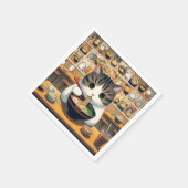 Munchkin Cat Eating Ramen Serviette (Ecke)