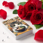 Munchkin Cat Eating Ramen Spielkarten (Insitu (Valentinstag))