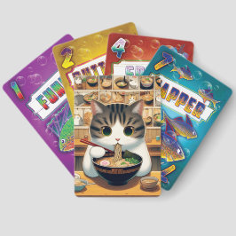 Munchkin Cat Eating Ramen Spielkarten