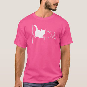 Munchkin Cat Heartbeat Ekg I Liebe My Munchkin Cat T-Shirt