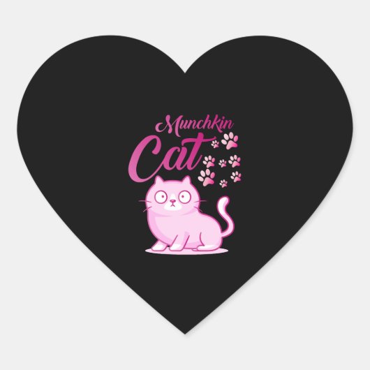 Munchkin Cat Herz-Aufkleber (Vorderseite)