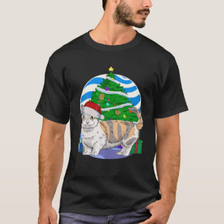 Munchkin Cat Niedlich Santa Christmas Tree Decke T-Shirt