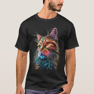Munchkin farbenfrohe Grafik Cat Vater Mama Männer T-Shirt