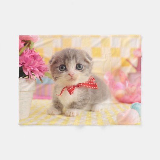 Munchkin Kätzchen Fleecedecke (Vorderseite (Horizontal))