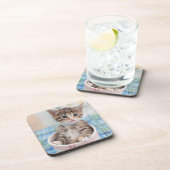 Munchkin Kätzchen mit hübschem Band Getränkeuntersetzer (Rechte Seite)