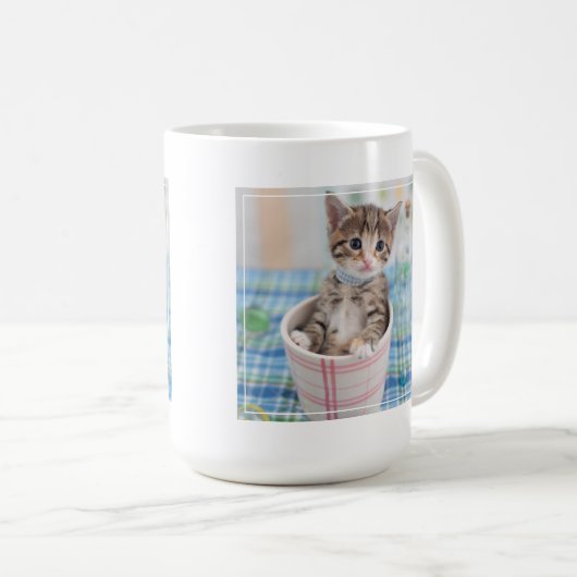 Munchkin Kätzchen mit hübschem Band Kaffeetasse (VorderseiteRechts)