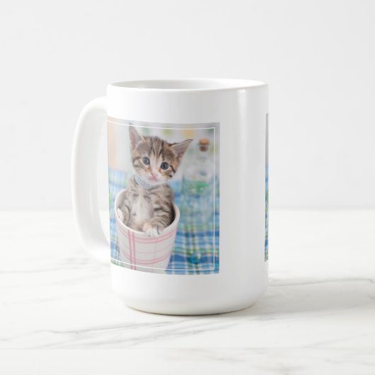 Munchkin Kätzchen mit hübschem Band Kaffeetasse (Vorderseite Links)