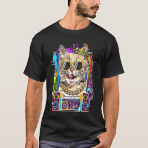 Munchkin-Katze Hip Hop 90er Rap Musik T-Shirt