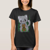 Munchkin Katze mit Goth Teddy Bär für Niedlichen H T-Shirt (Vorderseite)