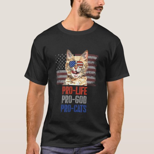 Munchkin-Katze Pro Leben Pro Gott Pro Katzen Ameri T-Shirt (Vorderseite)