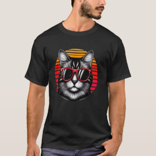 Munchkin-Katze Retro Vintage Sonnenbrille Sonnenun T-Shirt