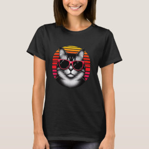 Munchkin-Katze Retro Vintage Sonnenbrille Sonnenun T-Shirt