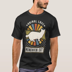 Munchkin-Katze Vintage Klassiker Retro Tier T-Shirt