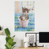 Munchkin Kitten mit Hübschem Band Poster (Heimbüro)