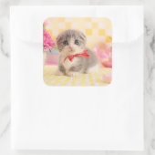 Munchkin Kitten Quadratischer Aufkleber (Tasche)