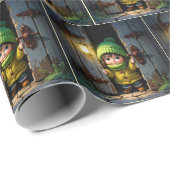 Munchkin mit Strickmütze und Pullover Geschenkpapier (Rolleneckpunkt)