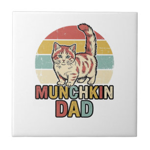 Munchkin Papa Retro Katzenliebhaber Vector-Shirt-D Fliese
