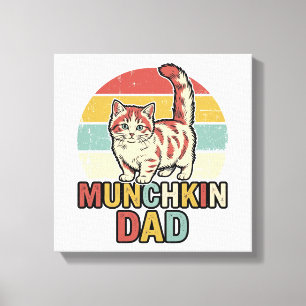 Munchkin Papa Retro Katzenliebhaber Vector-Shirt-D Leinwanddruck