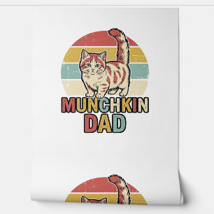 Munchkin Papa Retro Katzenliebhaber Vector-Shirt-D Tapete
