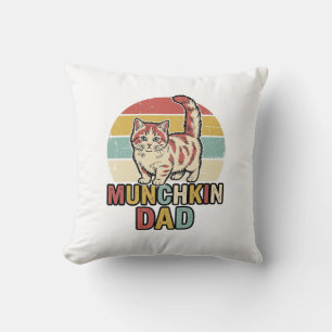 Munchkin-Vater Retro-Catzuneigung Vektor-Shirt-Des Kissen
