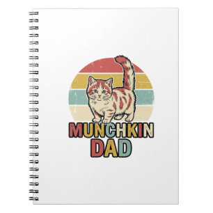 Munchkin-Vater Retro-Catzuneigung Vektor-Shirt-Des Notizblock