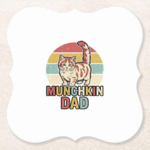 Munchkin-Vater Retro-Catzuneigung Vektor-Shirt-Des Untersetzer