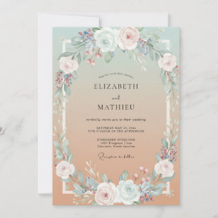 Münchner Champagner-Pfingstrosen-Hochzeit Einladung