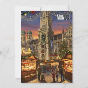 Münchner Christkindlmarkt am Marienplatz Deutschla Feiertagskarte