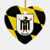 Münchner Flagge und Wappen Keramik Ornament (Vorne)
