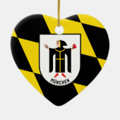 Münchner Flagge und Wappen Keramik Ornament (Hinten)