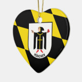 Münchner Flagge und Wappen Keramik Ornament (Links)