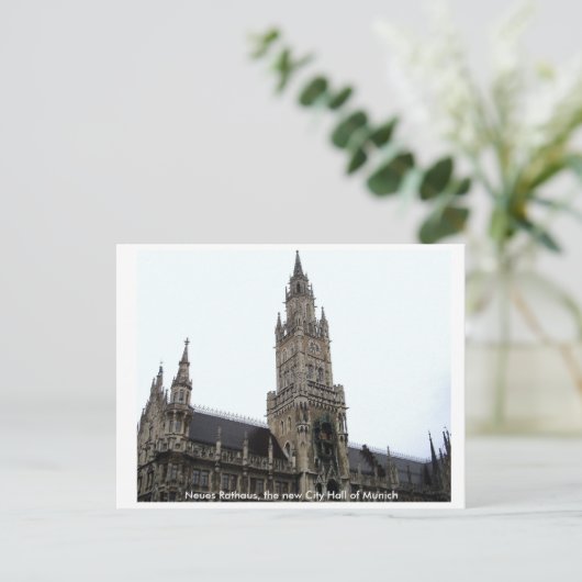 Münchner Rathaus Postkarte (Stehend Vorderseite)