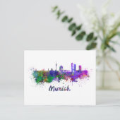 Münchner Skyline Postkarte (Stehend Vorderseite)