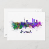 Münchner Skyline Postkarte (Vorne/Hinten)