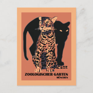 Münchner Tierpark im Vintage-Stil Postkarte