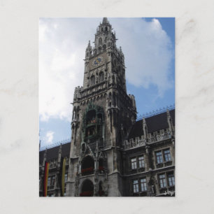 Münchner Uhrenturm Marienplatz Postkarte