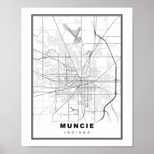 Muncie Karte Poster (Vorne)