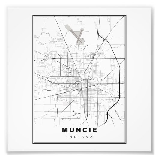 Muncie Map Fotodruck (Vorne)
