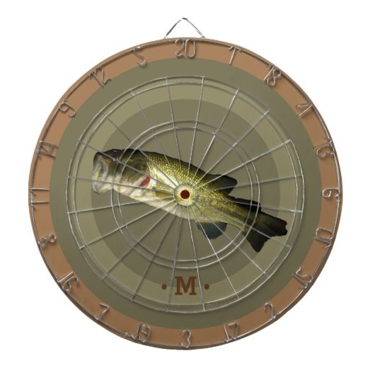 Mund-Bass Sport Hobby Monogram Mens Dartscheibe (vorne)