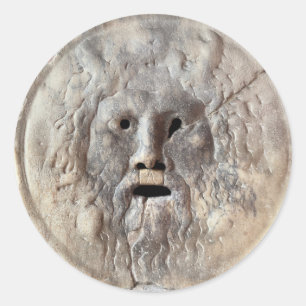 Mund der Wahrheit - La Bocca della Verità, Rom Ita Runder Aufkleber