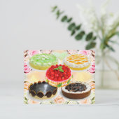 Mund gießende Kuchen Postkarte (Stehend Vorderseite)