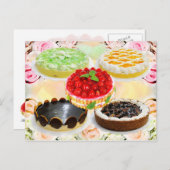 Mund gießende Kuchen Postkarte (Vorne/Hinten)